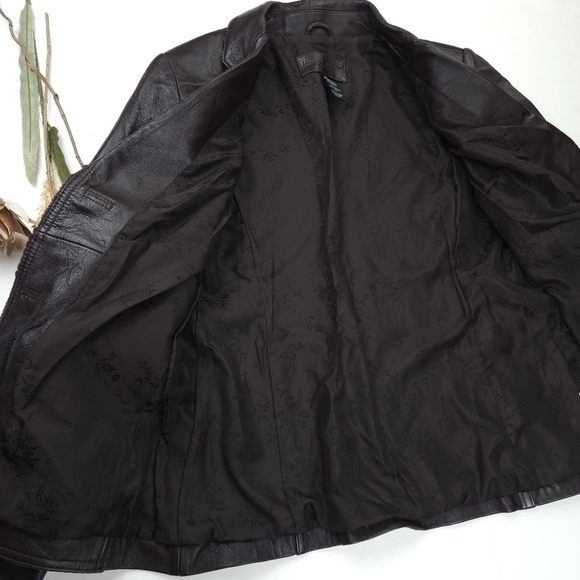 Jaclyn Smith Brown Leather Jacket sz 10 - Picture 12 of 13